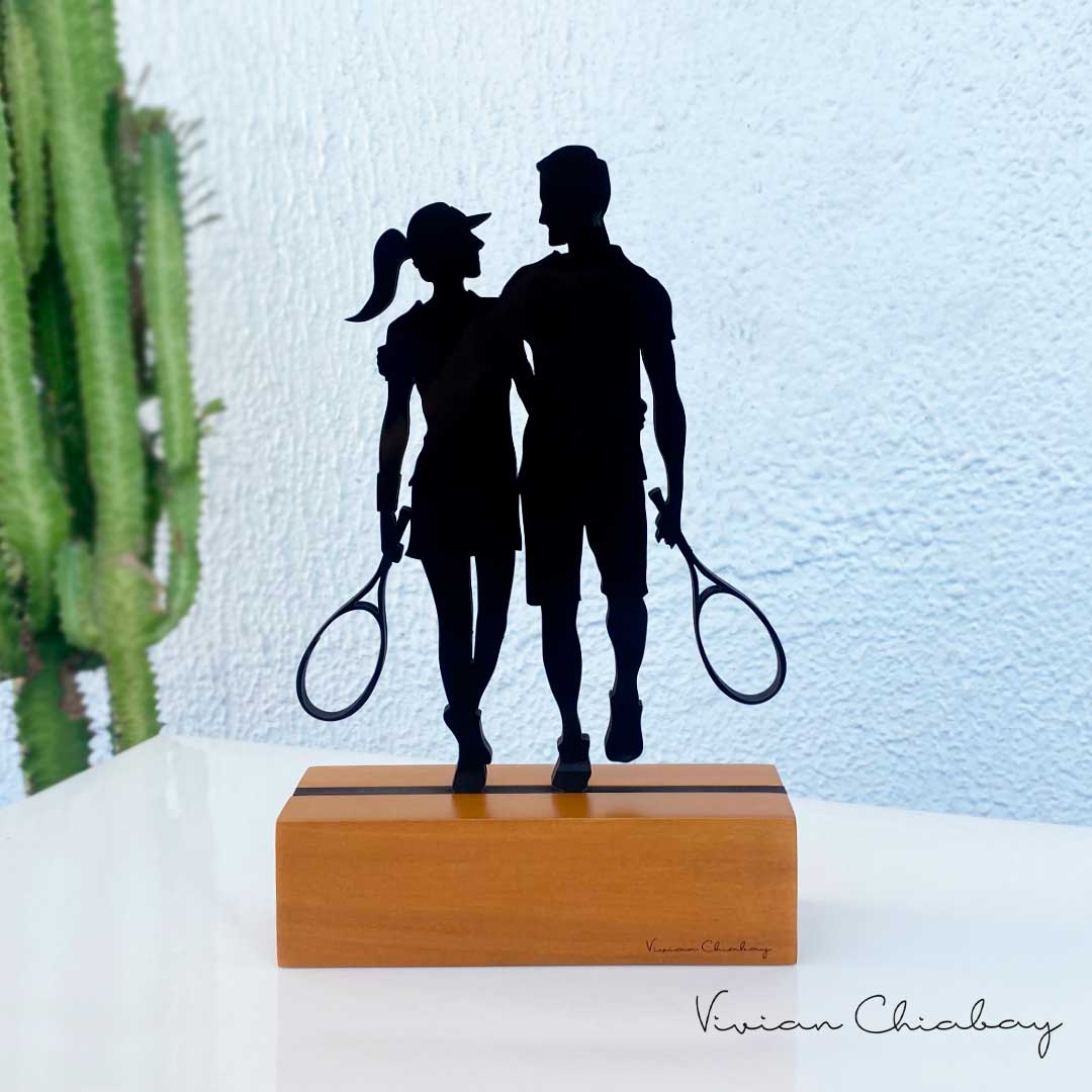 presentes-criativos-personalizado-para-namorados-trofeu-silhueta-casal-tenista_FT01 Troféu Silhueta Casal Tenista