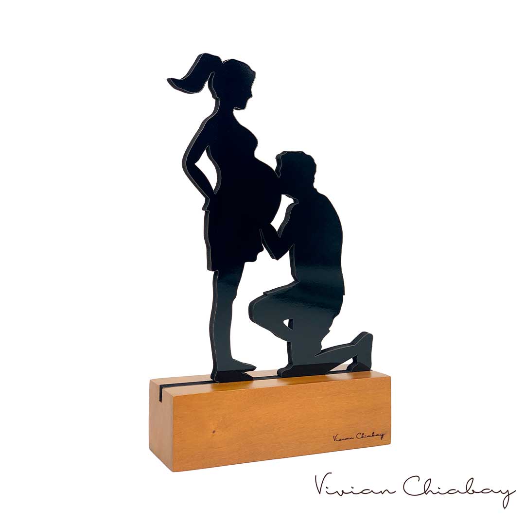 Troféu Silhueta Família Pais Grávidos