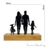 Troféu Silhueta Família Casal, Filha e Filha Bebê