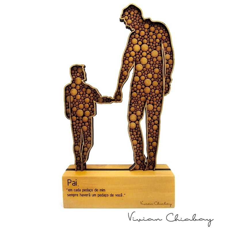 Troféu Silhueta Poá Família Pai e Filho