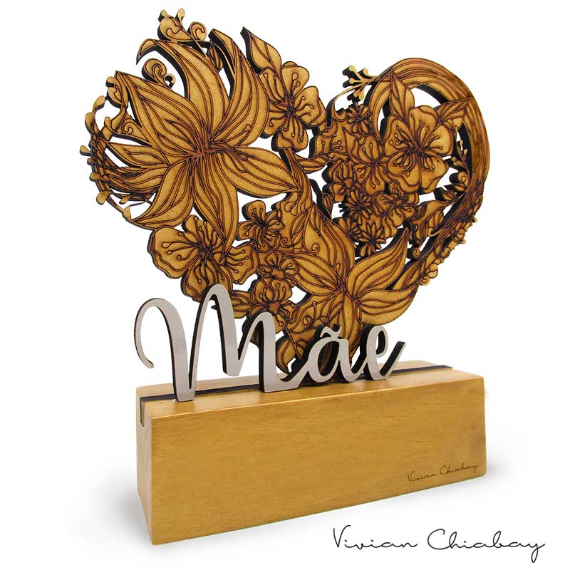 Troféu Coração Floral Mãe