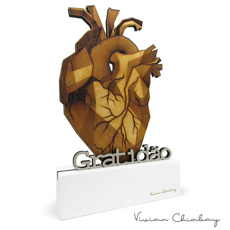 Troféu Coração Geométrico Gratidão