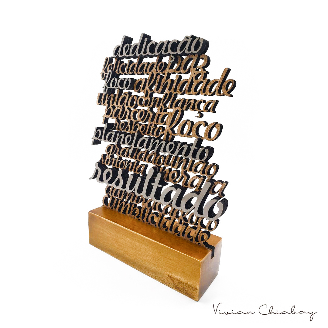 Troféu Palavras Personalizado Orgânico
