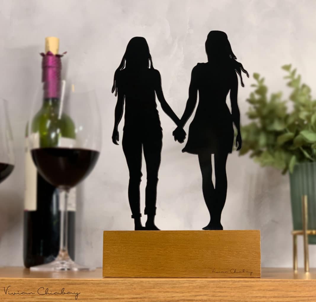 Troféu Silhueta Casal Mulheres