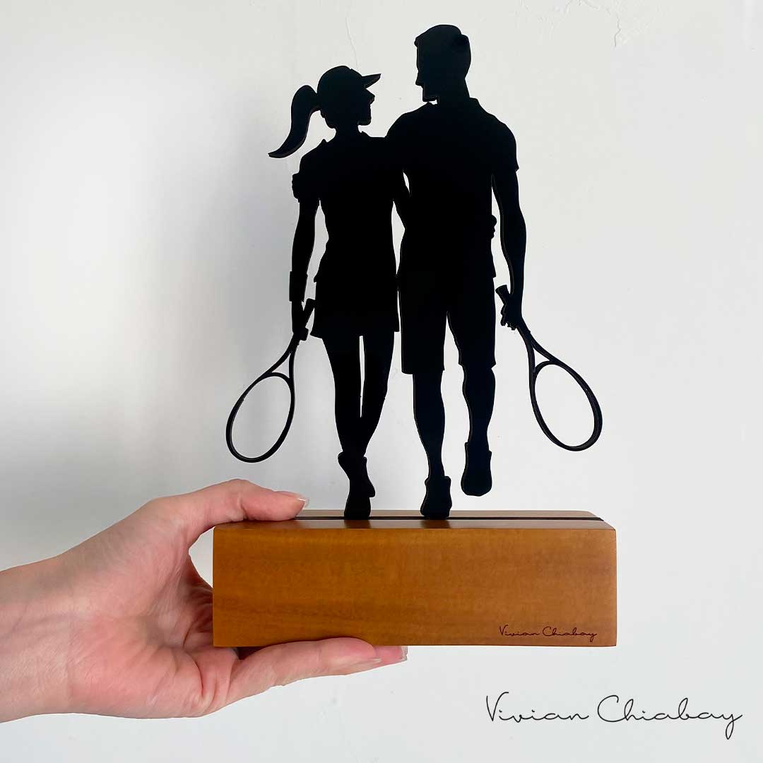 presentes-criativos-personalizado-para-namorados-trofeu-silhueta-casal-tenista_FT02 Troféu Silhueta Casal Tenista