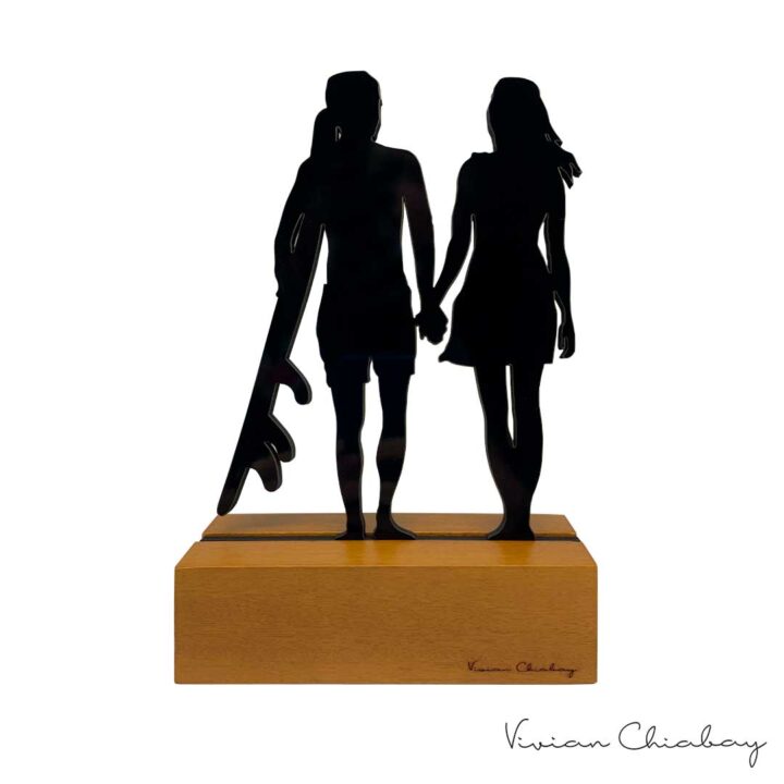 Troféu Silhueta Casal Surfista