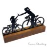 Troféu Silhueta Família Mãe e Filha Ciclistas