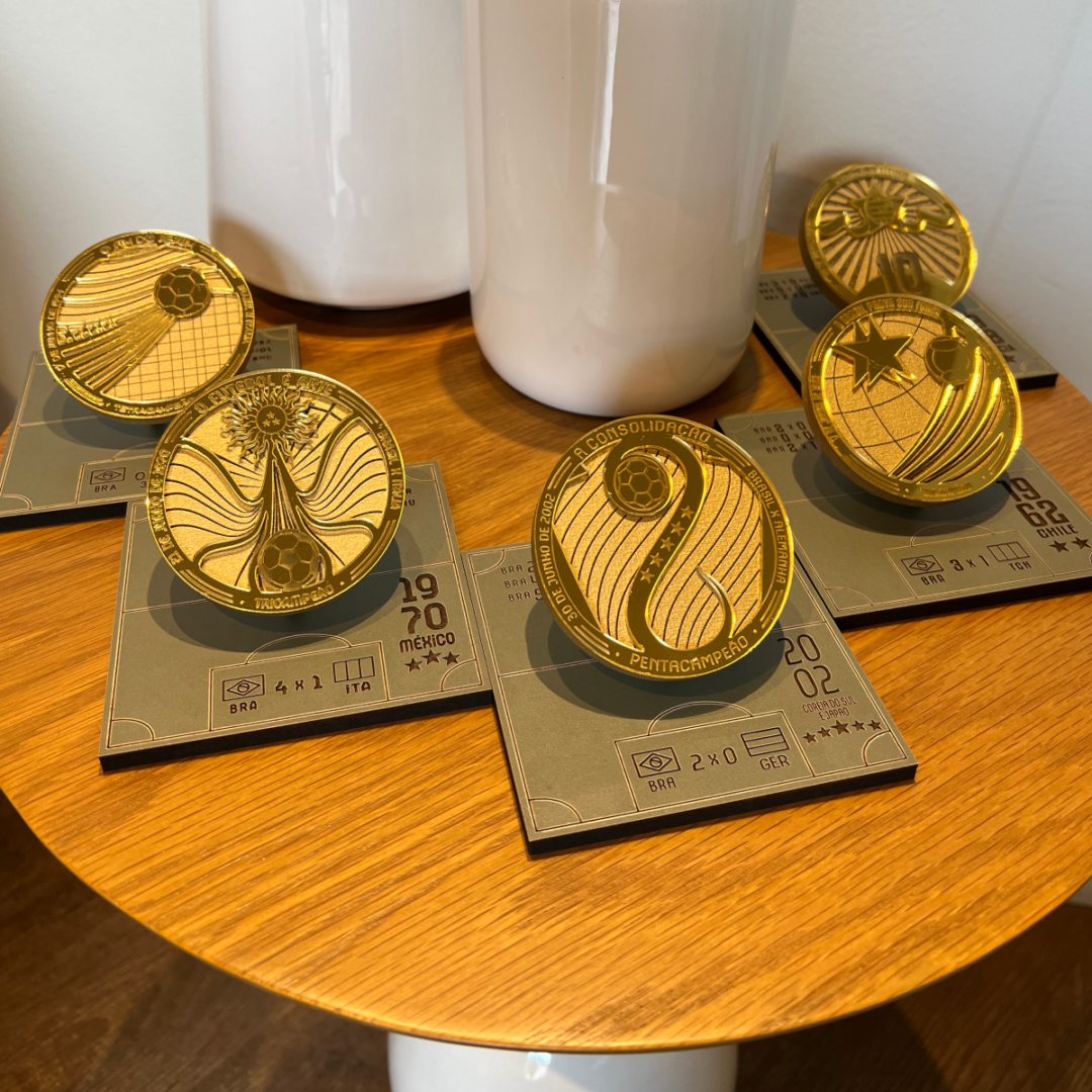 Coleção Copa – 5 Medalhas Comemorativas do Penta